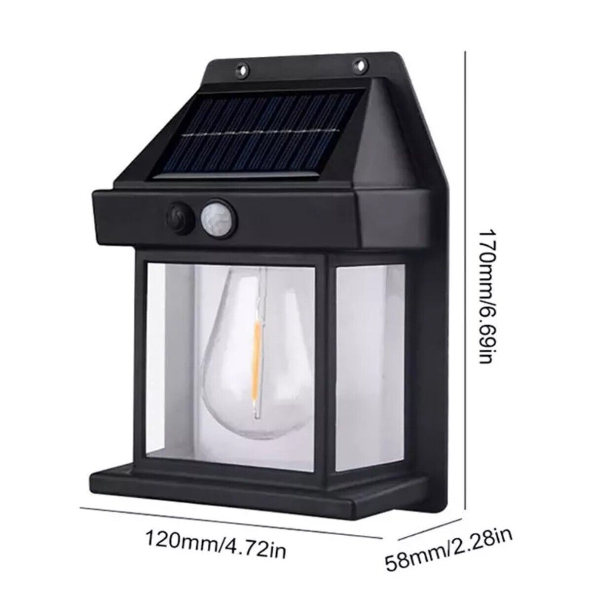 Solar Power PIR Motion Sensor Wall Lights LED Outdoor Garden Security Lamp