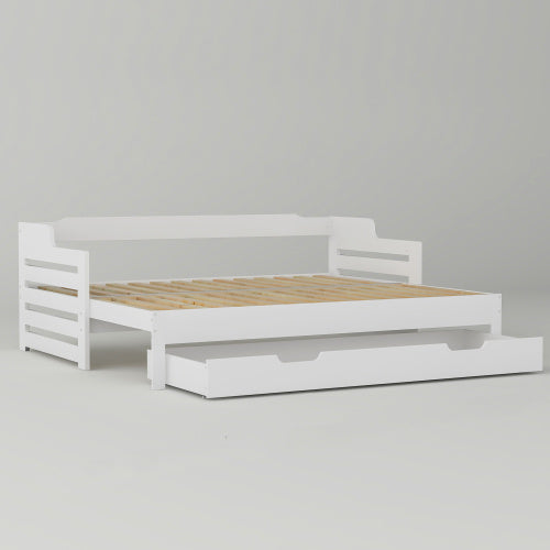 Daybed, Trundle And Drawer - Single Guest Bed Sofa Bed, Pull Out Trundle And Storage Drawer For Living Room And Bedroom