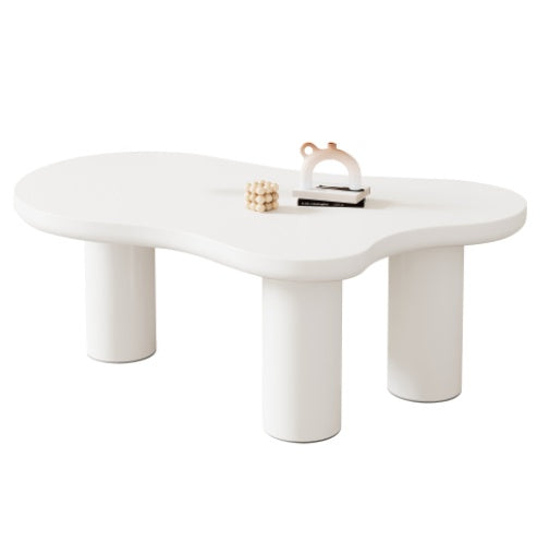 Irregular White Painted Coffee Table - Cloud Shaped Coffee Table, 107x66x40.5 CM