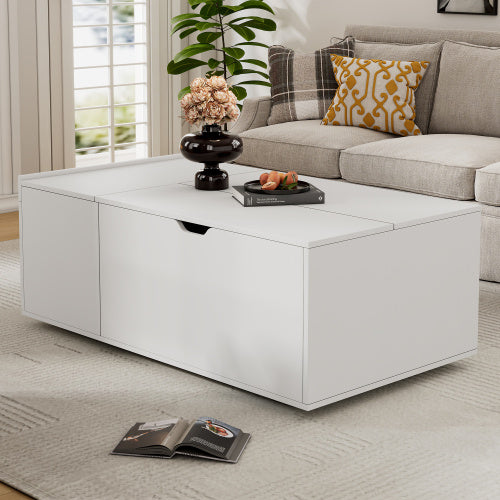 Lift Up Coffee Table - Coffee Table With Drawer - White