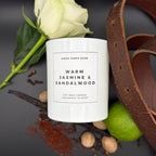 Warm Jasmine & Sandalwood Handmade Soy Wax Candle