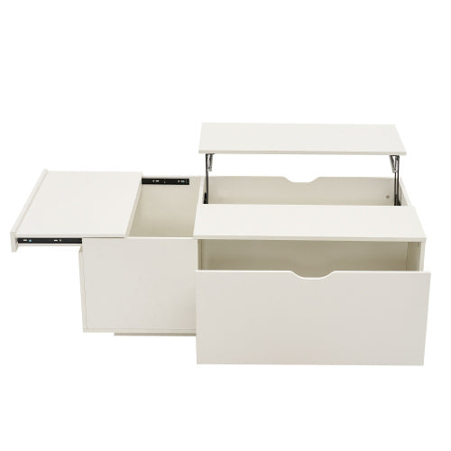 Lift Up Coffee Table - Coffee Table With Drawer - White