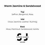 Warm Jasmine & Sandalwood Handmade Soy Wax Candle