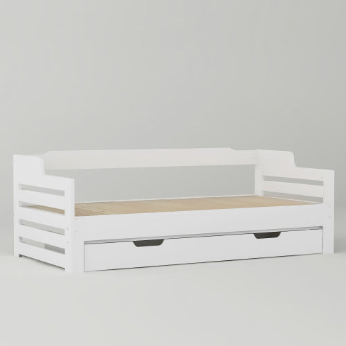 Daybed, Trundle And Drawer - Single Guest Bed Sofa Bed, Pull Out Trundle And Storage Drawer For Living Room And Bedroom