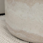 Celeste Round Neutral Marble Effect Side Table