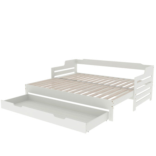 Daybed, Trundle And Drawer - Single Guest Bed Sofa Bed, Pull Out Trundle And Storage Drawer For Living Room And Bedroom