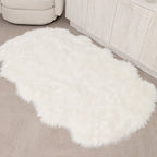 Elle Large Faux Fur White Hide Rug - 120x180cm