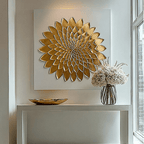 Emelia Gold Leaf & White Textured Canvas Wall Art