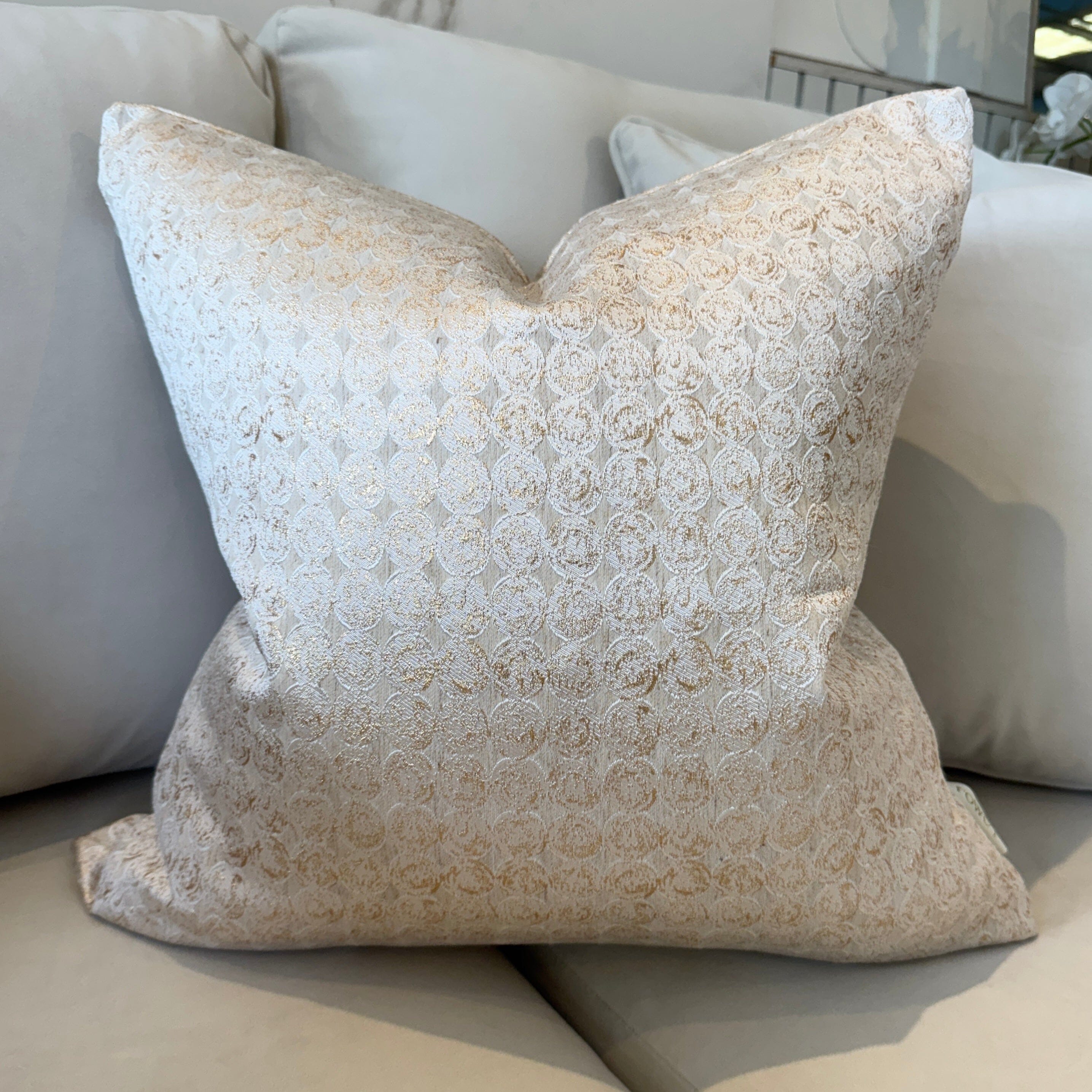 Frankie Gold Metallic Geometric Cushion - 50x50cm
