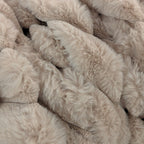 Isla Oatmeal Chunky Ribbed Faux Fur Throw